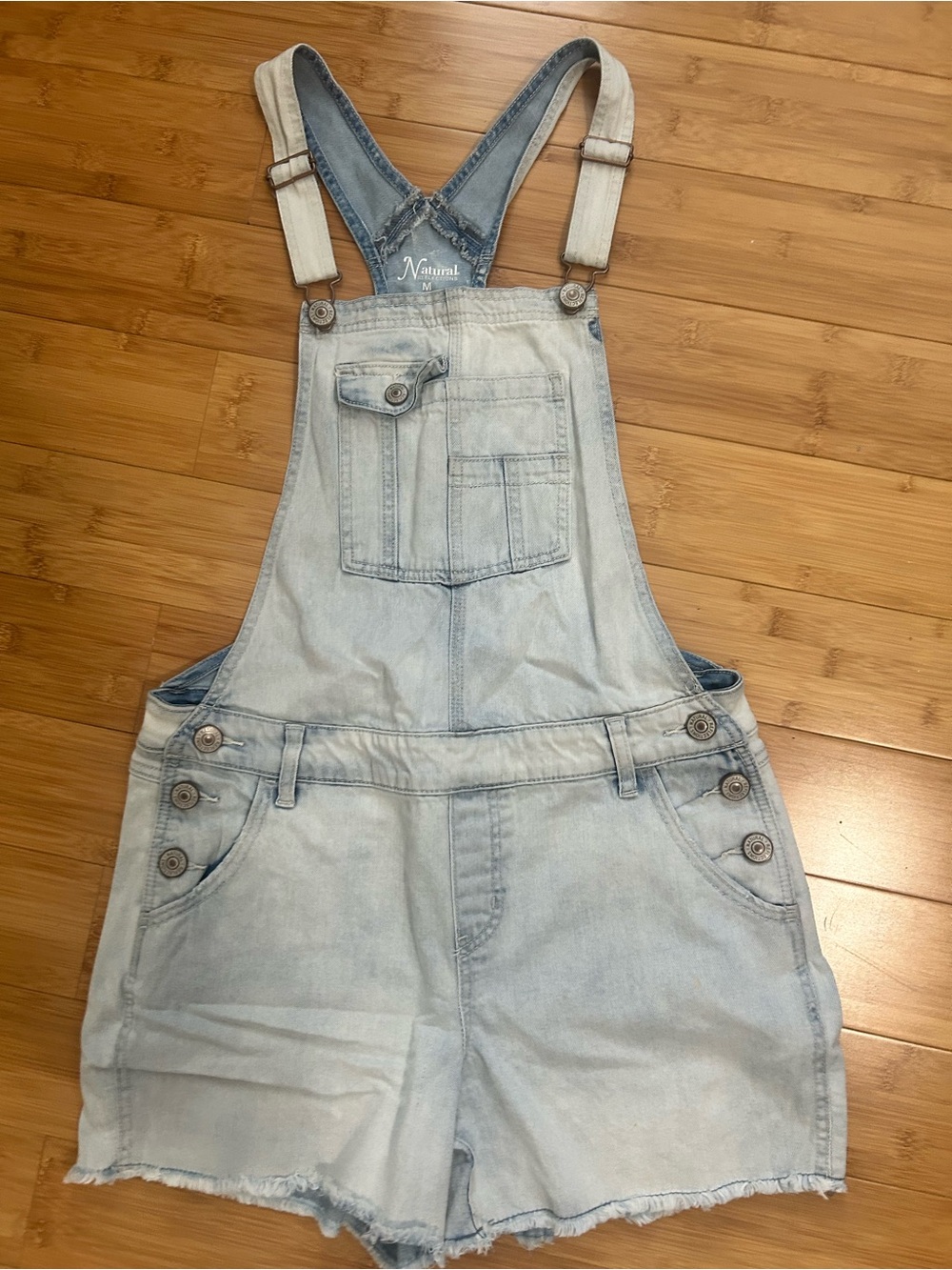 Natural Reflections Light Blue Denim Short Overalls